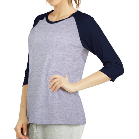 Sofra/Cottonbell Women Jersey Raglan 3/4 Sleeve Baseball Tee Shirts Top price history on PriceWatchPro