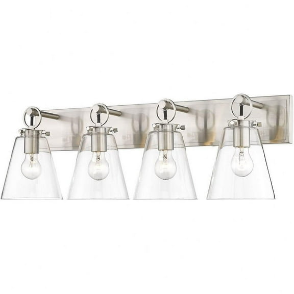 4 Light Vanity Light Fixture in Transitional Style-10 inches Tall and 31.25 inches Wide-Brushed Nickel Finish Bailey Street Home 372-Bel-4652285