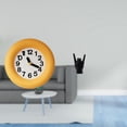 thumbnail image 2 of Reloj de pared redondo moderno y silencioso para dormitorio, de madera y resina, con estatua decorativa de roca en forma de gesto, ideal para estanter, 2 of 8