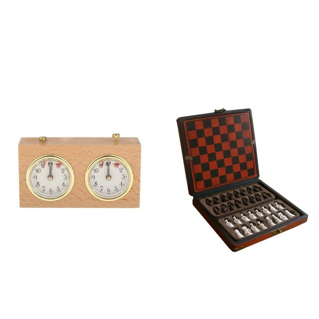 Reloj de Ajedrez Portátil de Temporizador de Cuerda Y Accesorios de Ajedrez Sin Batería