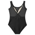 thumbnail image 3 of Venjoe Kids Ballet Dance Leotard Toddler Girls Mesh Gymnastics Unitard Backless Short Jumpsuit with Black 110, 3 of 5