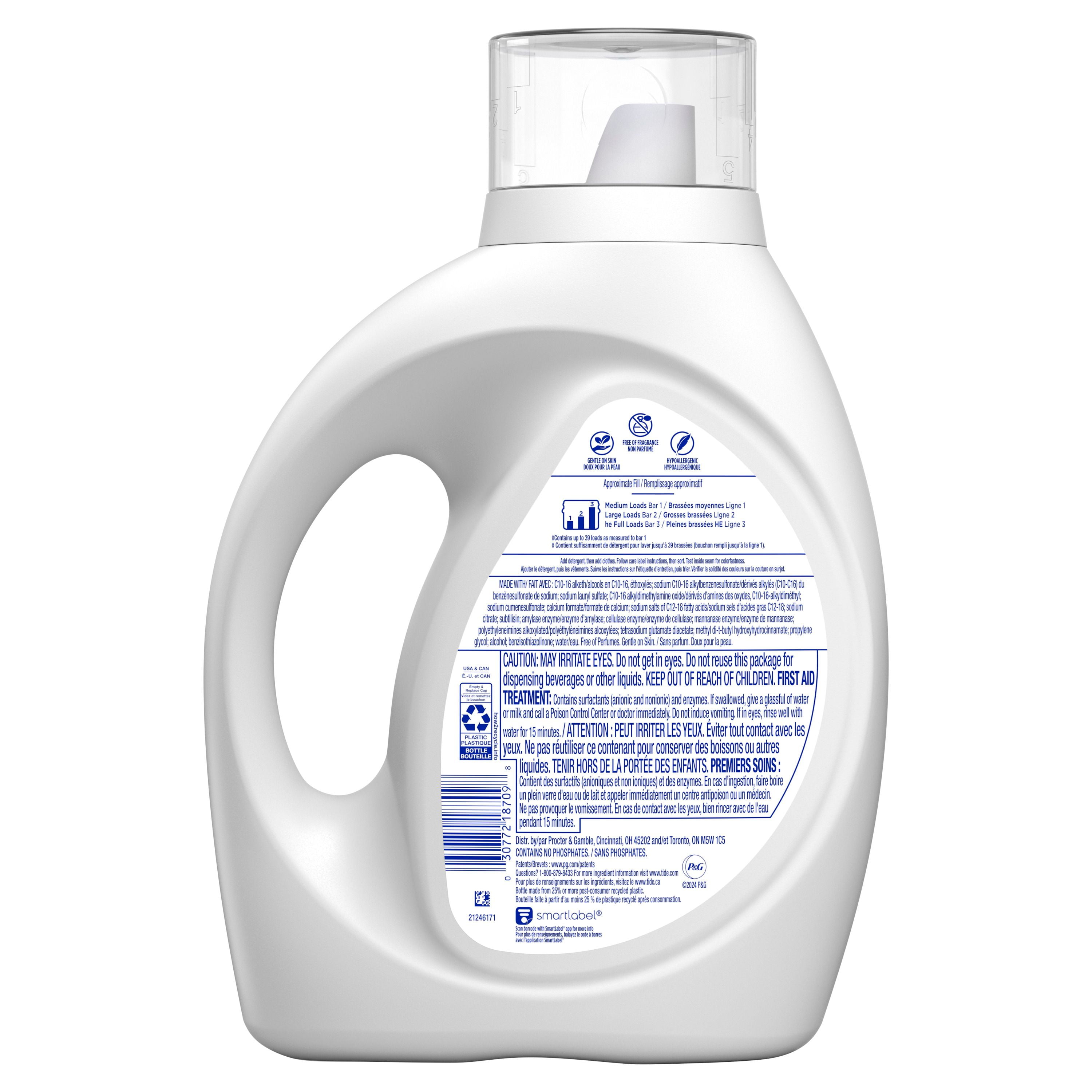 Tide Ultra Coldwater Liquid Laundry Detergent, Original Scent, 1.62 L, 39 Loads, Laundry Detergent Liquid Formulated for Cold Water, TIDE TD LQ HE F&G CW39LD