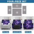 thumbnail image 6 of Xoenoiee Purple Butterfly Dot Pattern Recliner Slipcovers for Living Room, 4 Pieces Stretch Jacquard Recliner Chair Cover Soft Fitted Recliner Protector with Elastic Bottom for Kids, Pets, 6 of 7