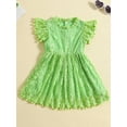 thumbnail image 2 of Bagilaanoe Toddler Baby Girl Summer Dress Short Sleeve A-line Princess Dresses 12M 18M 24M 3T 4T 5T Kids Flower Lace Floral Casual Swing Dresses, 2 of 8