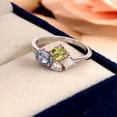 thumbnail image 2 of Peridot Opal Cluster Engagement Ring Personalized Multi-stone Aquamarine Moissanite Wedding Ring Birthstone Family Ring Art Deco Anniversary, 2 of 2