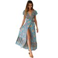 thumbnail image 2 of DondPO Robe Maxi pour Femmes Robes de Plage Maxi à Fleurs Dos Nu Robes de Soirée Robe d'Été pour Femmes Aguichant Longue Boho Robe pour Femme Robes d'Été Robes pour Femmes Robe Jaune TG, 2 of 5