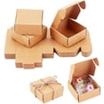 thumbnail image 1 of Mini cajas de regalo, 50 unidades, cubos de 5 x 5 x 2,5 cm, de papel kraft para envolver regalos, accesorios de papel hechos a mano, caja para jabón, pendientes, pequeñas joyas y manualidades., 1 of 8
