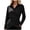 Black, variant on Women's Striped Wrap Front Blouses Long Sleeve Collared V Neck Cinched Waist Shirts Fashion Asymmetric Hem Work Shirt Elegant Dressy Tops White