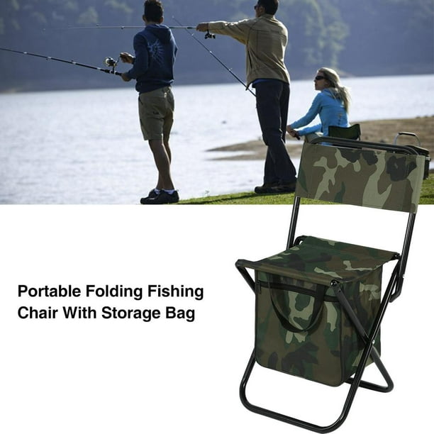 Greensen Foldable Outdoor Camping Fishing Chair Convenient Carry Seat With  Storage Bag, Chair with Storage Bag,Fishing Chair