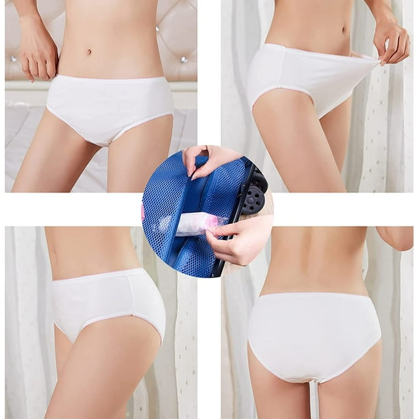 20 Pieces Women's Disposable Underwear 100% Pure Cotton Panties,Ladies  Briefs for Spa Salon,Hotel,Travel,Daily Use 