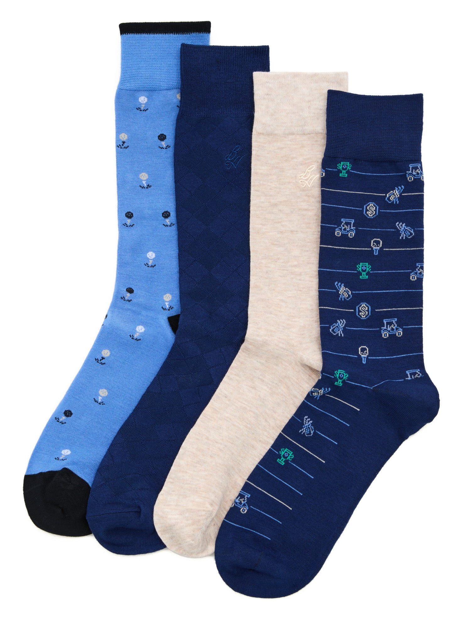Ben Hogan Men's Out Golfing Novelty Socks, 4-Pack, Sizes 7-12