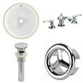 thumbnail image 1 of 16.5-in. W CUPC Round Bathroom Undermount Sink Set In White - Chrome Hardware - Overflow Drain Incl. AI-25917, 1 of 9