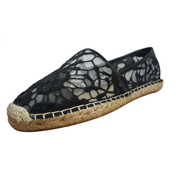 REBECCA MINKOFF Women's Lace Gavin Too Espadrilles, Black, 6.5