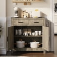 thumbnail image 6 of Kitchen Buffet with Wide Tabletop / For Coffee Maker Toaster / Warm Wood Grain Decor, 6 of 7