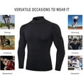thumbnail image 7 of LANBAOSI Men Mock Turtleneck Compression Shirt Long Sleeve Football Undershirt Male Sports Running Base Layer Workout Tops Size 2X-Large, 7 of 7