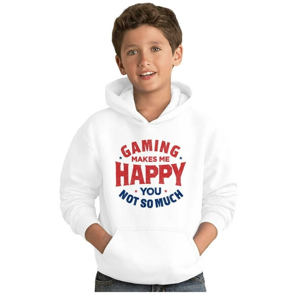 Gaming Makes Me Happy Youth Hoodie Boy Girl Teen Brisco Brands S