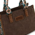 thumbnail image 3 of Wrangler Tote Bag for Women Western Retro Purse Top Handle Handbags with Aztec Strap, Coffee and Turquoise, 3 of 8