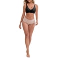 thumbnail image 2 of INSPIRE CHIC Women's Deep V-Neck Wireless Everyday Bras Adjustable Spaghetti Straps Push-Up Seamless Soft Lingerie M Black, 2 of 4