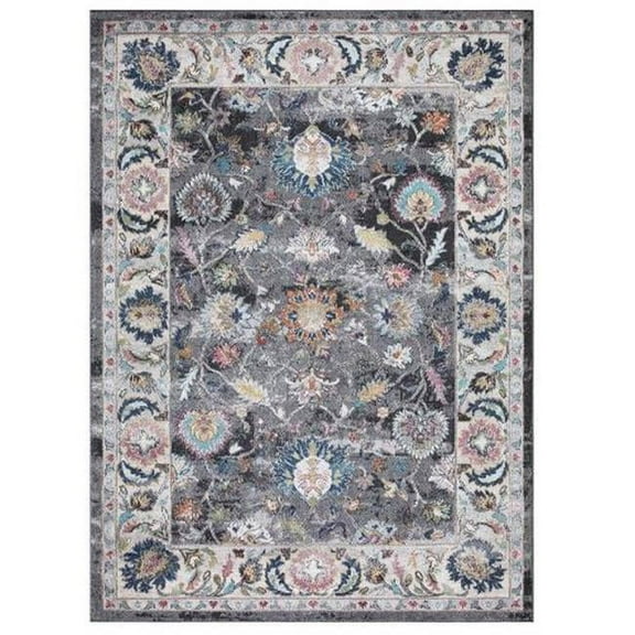 8 x 11 ft. Istanbul Border Area Rug, Gray