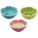 thumbnail image 1 of Juego de 3 platos para salsa, forma de rosa, platos de aperitivo de cerámica, platos, tazones para mojar, mini condimento, platillo de porcelana, tazón, postre, rosa, verde y azul, 8 * 8 * 4 cm, 1 of 5