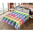thumbnail image 4 of Ambesonne Emoji Fitted & Top Sheet Set with Shams, Celebrate Diversity Saying, White and Multicolor, 4 of 5