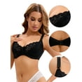 thumbnail image 3 of Unique Bargains Women's 2 Pcs Bras Set Lingerie Sets Full Coverage Bras D 36 Black/White, 3 of 6