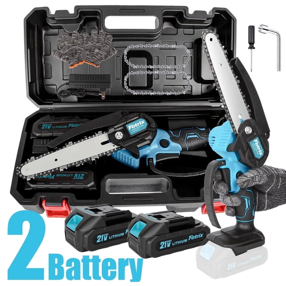 6-Inch Cordless Mini Chainsaw Combo, Handheld Electric Chain Saw with 2 Batteries & Charger for Tree Trimming&box