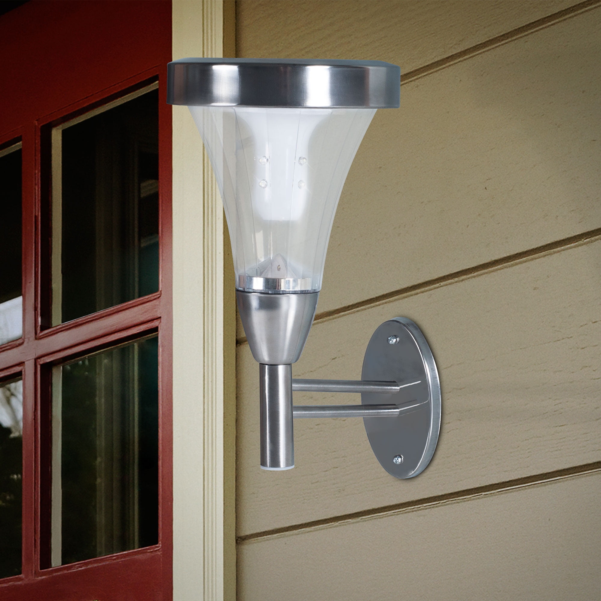 Outdoor Wall or Post Mount Solar Lights Set of 2 by Pure Garden