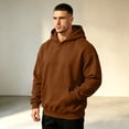 thumbnail image 5 of Men's Heavy Blend Drawcord Hooded Sweatshirt fall winter Casual Long Sleeves Hooded Sweatshirt with Kangaroo Pockets Coffee M, 5 of 6