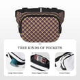 thumbnail image 5 of Zufioo Mardi Gras Plaid Print Square Double Layer Waist Bag, Durable & Stylish Fanny Pack with Zippered Pockets and Adjustable Strap for Outdoor & Daily, 5 of 9