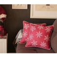 thumbnail image 1 of Lot de 4 Flocons de Neige de Noël 18" Coussin en Rouge, 1 of 1