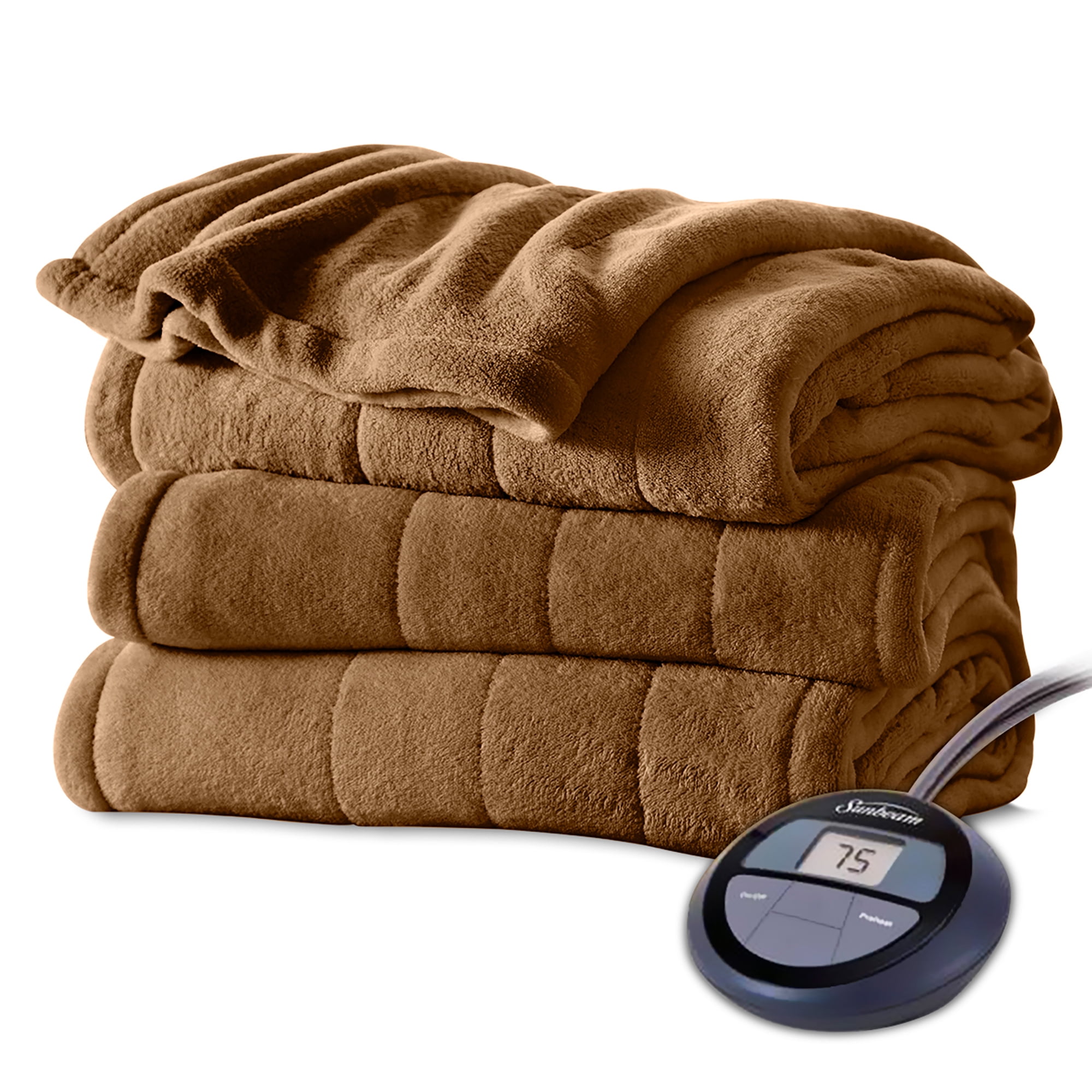 Sunbeam Velvet Plush Electric Heated Blanket, 1 Each