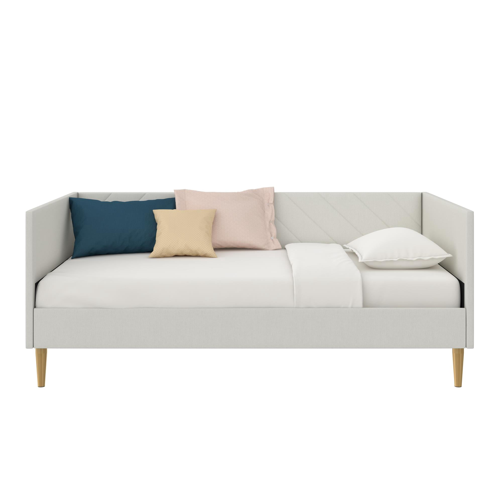 DHP Alicent Twin Upholstered Daybed, Light Gray Linen