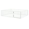 thumbnail image 6 of Aukfa Queen Size Metal Bed Frame with with Fence and Door, Floor Bed for Kids Toddler, White, 6 of 8