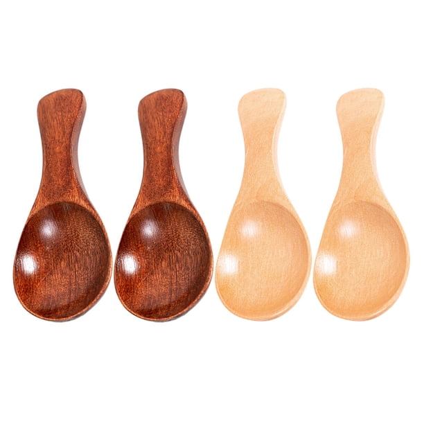 EeaseMX 4 cucharas de madera para helado, cucharas de postre prácticas, cucharas pequeñas para sal y té.