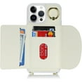 thumbnail image 6 of for iPhone 14 Pro Case with Card Holder for Women,for iPhone 14 Pro Phone Case Wallet with Strap,Credit Card Holder,Ring Stand,Crossbody Lanyard,RFID Blocking Phone Cases 6.1''(White), 6 of 17