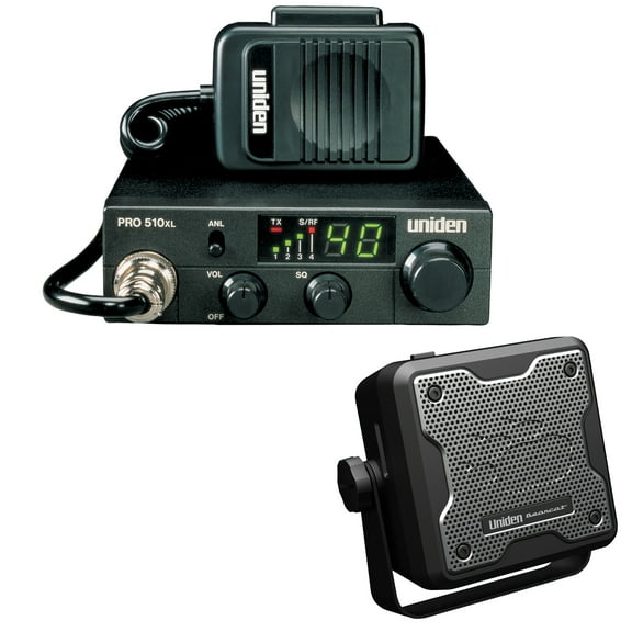 Uniden PRO510XL 40-Channel Compact CB Radio & BC15 Accessory CB/Scanner Speaker