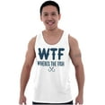 thumbnail image 4 of WTF Where's the Fish Fisherman Funny Tank Top Sleeveless Tee Men Brisco Brands L, 4 of 5