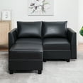 thumbnail image 4 of Naomi Home Elizabeth Modern DIY Collection-Color:Black,Fabric:Air Leather,Style:Loveseat with Ottoman, 4 of 12