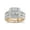 14k Gold-Plated Sterling Silver, variant on 2.37 TCW Cut Cubic Zirconia Gold-Plated or Platnium-Plated or Sterling Silver 3-Piece Double Halo Bridal Ring Set