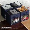 thumbnail image 3 of Sorbus 13” Foldable Storage Bins with Clear Window – Set of 6 Collapsible Fabric Baskets with Handles for Clothes, Toys, Books – Sturdy Organizer Cubes for Shelves & Closets, Navy Blue, 3 of 6