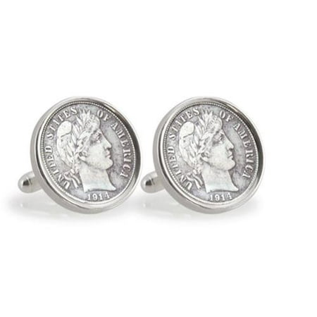 American Coin Treasures Silver Barber Dime Sterling Silver Cuff Links
