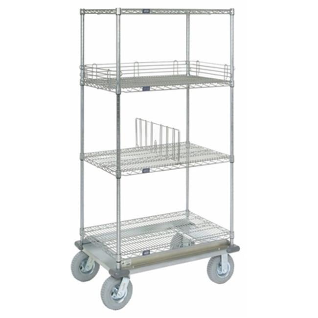 Nexel Industries D2436RCB Wire Shelf Dolly Truck with Rubber 2 Braking