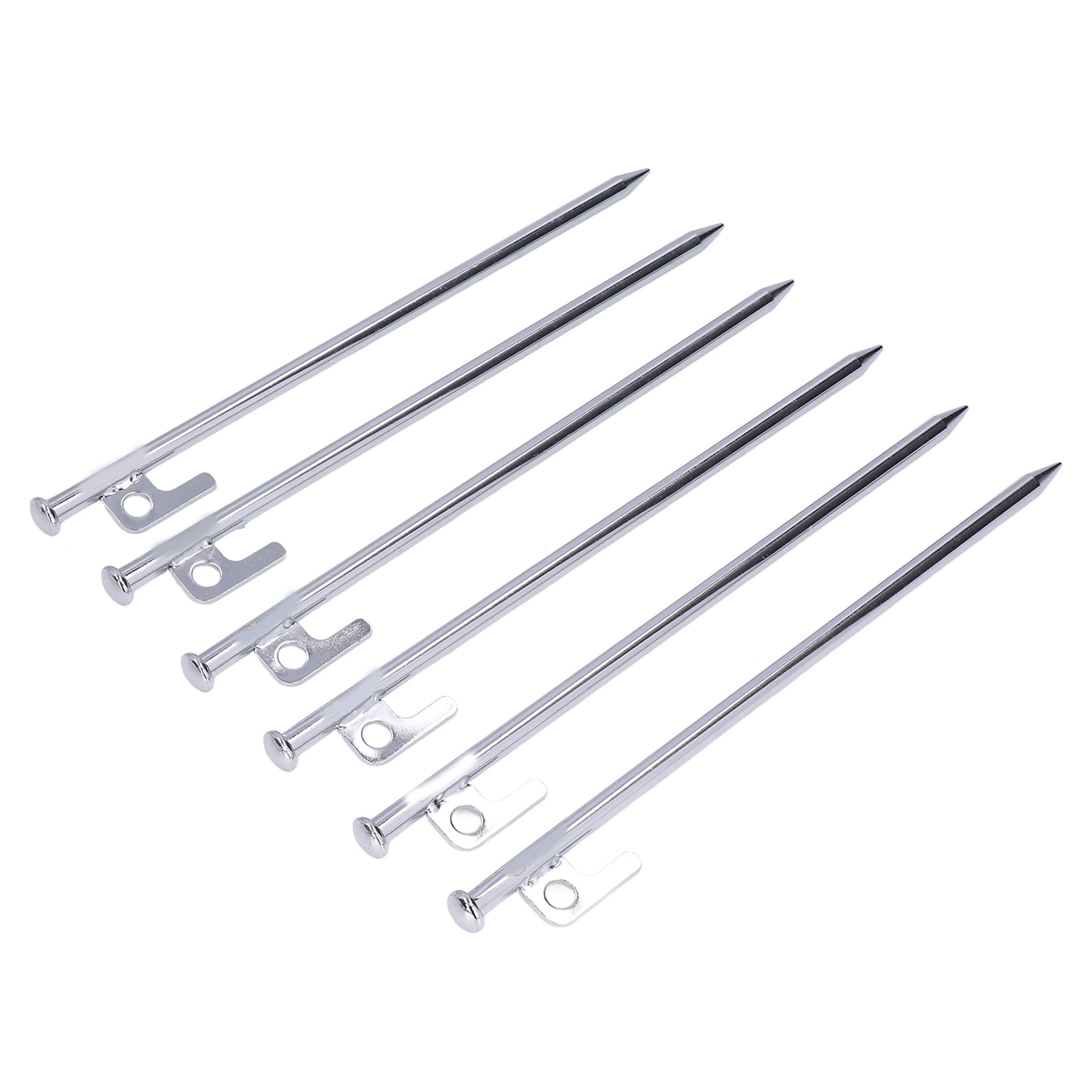 LAZIOEGR 6Pcs Heavy Duty Tent Stakes Pegs 11.8 Inches / 300 mm Carbon Steel Camping Pegs for Outdoor Hiking Backpacking Pitching Tents Anti Dropping Good Fixability Flat Head Design