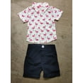 thumbnail image 4 of Little Boys 2-Piece Outfit Set Loose Folded Collar Short Sleeve Button-Down Design Top Solid Color Short Button Closure Pants Set, 4 of 4