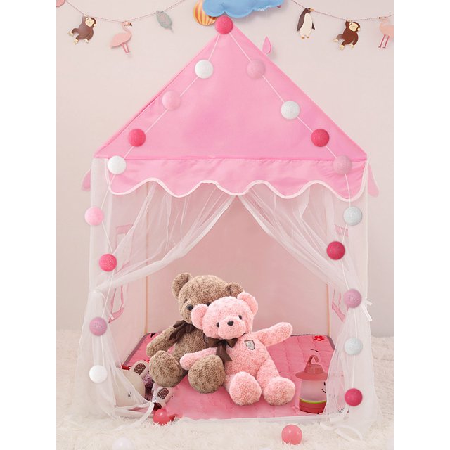 Carpa De Princesa, Carpa De Juegos Para Niños Con Cadena De Luces De Globo Y 2 Piezas De Carpa De Casa De Juegos Con Ventanas Carpa De Castillo De Hadas De Gran Espacio Para Leer Y Relajarse Carpa De Muyoka Hogar