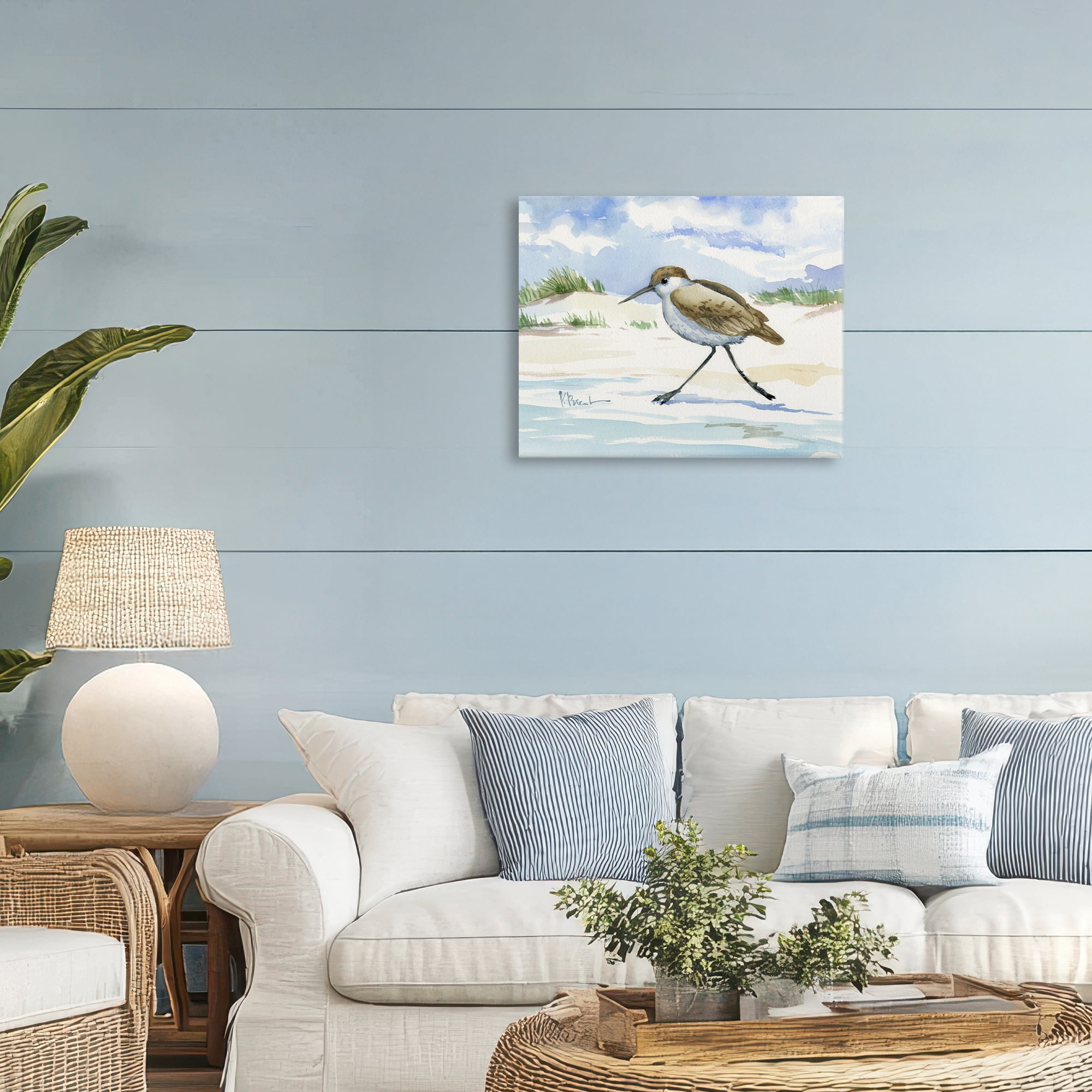 Stupell Industries Inlet Beach Sandpiper Running Canvas Wall Art, design by Paul Brent