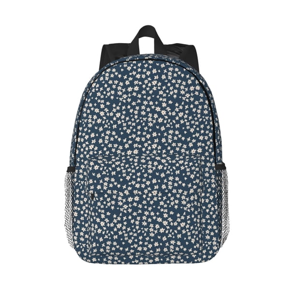 Easygdp Small White Flowers Mochila Ligera de 15 Pulgadas para Estudiantes, Mochila Cómoda para la Escuela y Viajes, Correas Ajustables