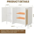 thumbnail image 4 of YUSAZENS Rattan Sideboard Buffet Cabinet with 4 Doors - Storage Console with Power Outlet, Adjustable Shelves for Kitchen Dining Room Living Room, 4 of 6