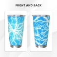 thumbnail image 3 of Easygdp Light blue flash Print 20oz Stainless Steel Vacuum Insulated Double Wall Travel Tumbler, Durable Insulated Coffee Mug with Spillproof Lid-Straw Two-piece Set, 3 of 8